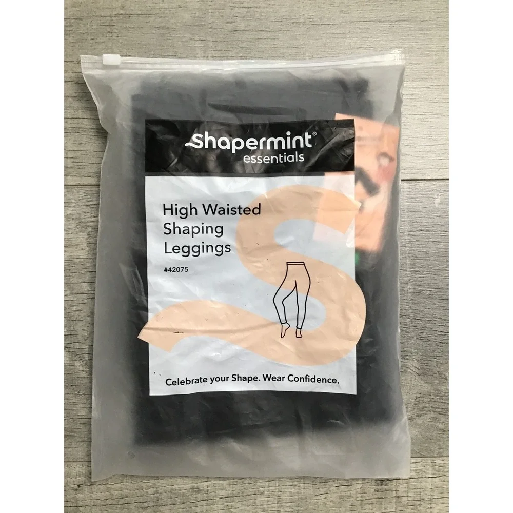 Shapermint Essentials Women's Black High-Waisted Shaping Leggings Size L NWT